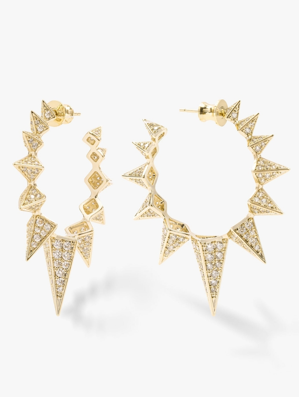 NWT Melinda Maria Mama Gabriella Spiked Hoop Earrings in Gold